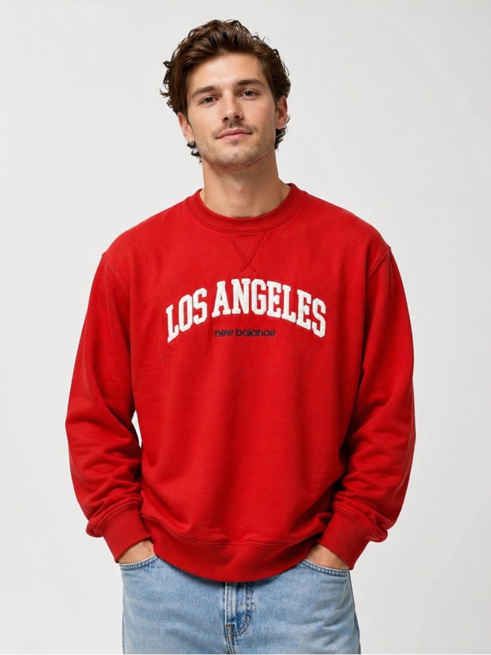 New Balance Made in USA Los Angeles Crewneck Sweatshirt Red XL